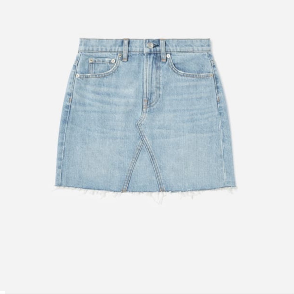 Everlane Light Wash Deconstructed Skirt Size 27